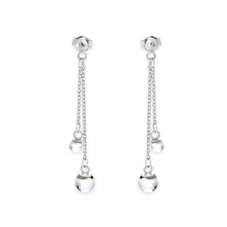 Náušnice Crystal Drop Duo – stříbrné visací náušnice se Swarovski krystaly