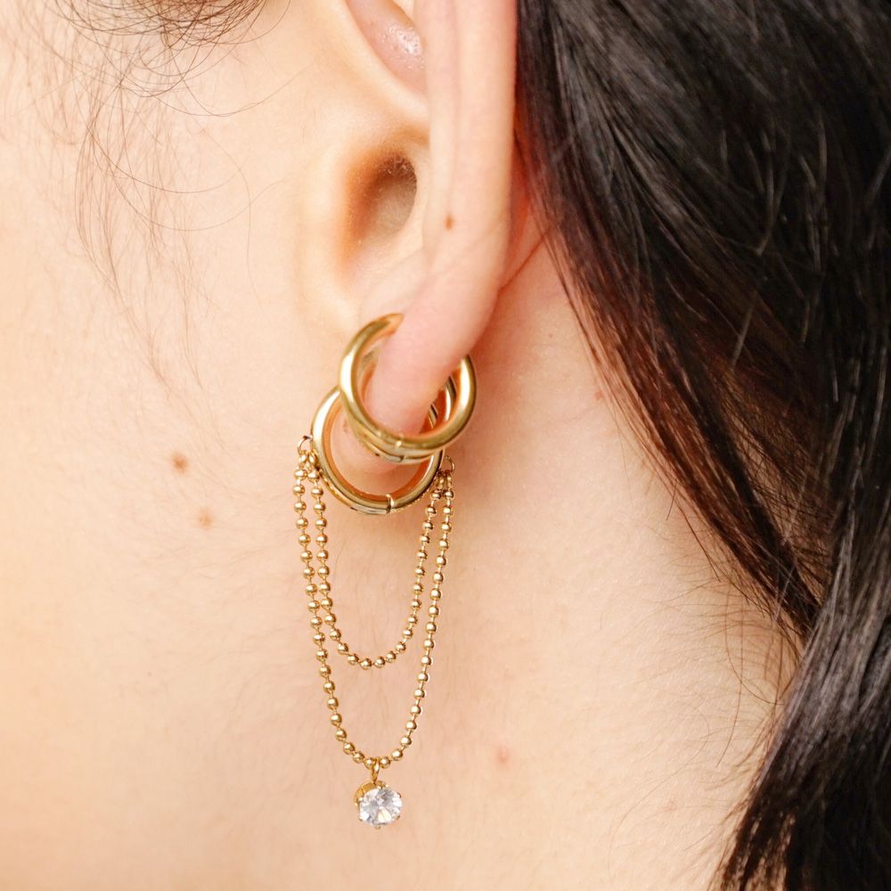 Pozlacené náušnice Golden Drama