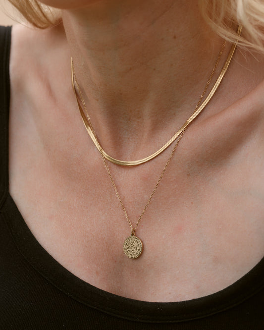 Dvojitý náhrdelník Bali style, pozlacený