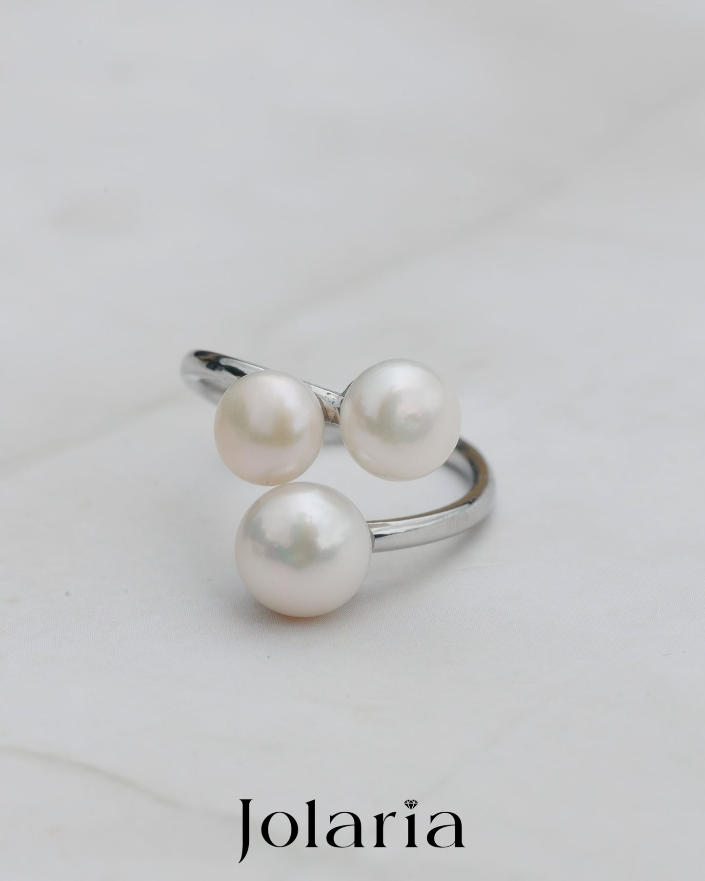 Prsten se sladkovodními perlami Three pearls