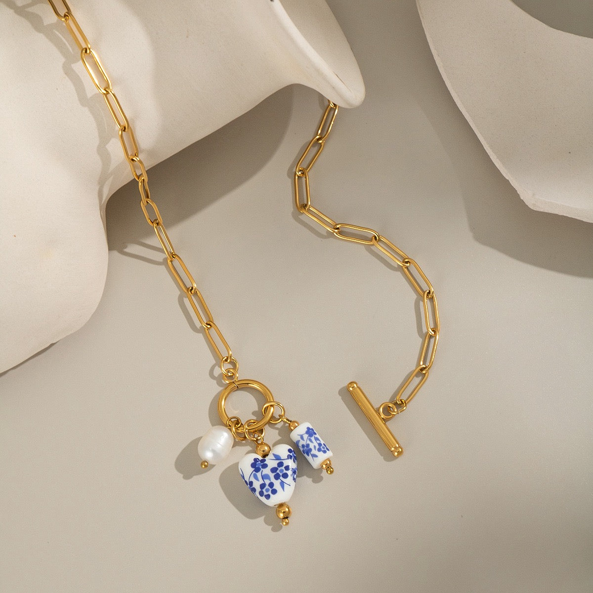 Náhrdelník porcelánové srdce