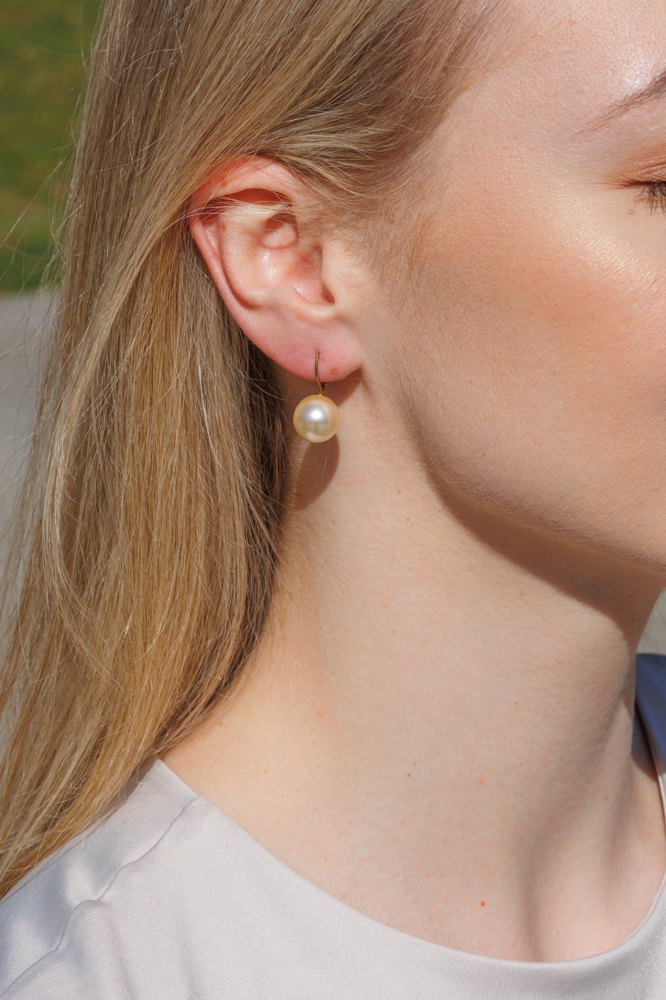 Krémové náušnice s perlou Preciosa 12mm