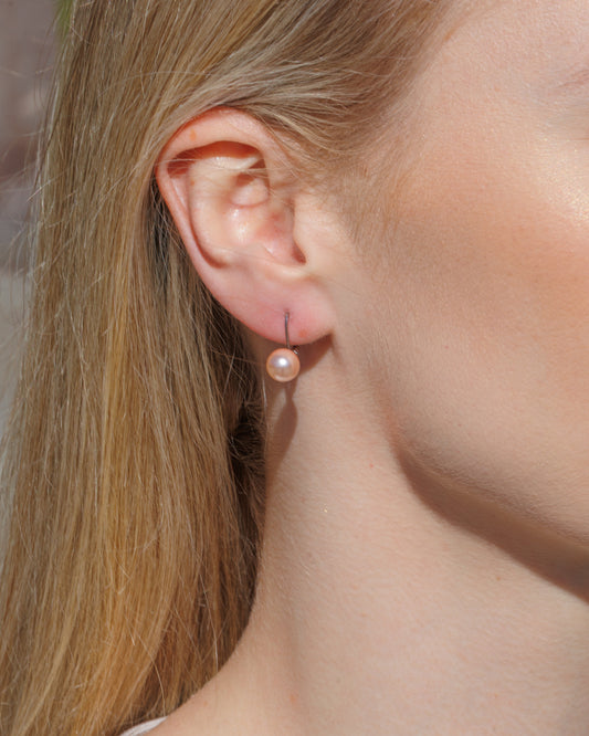 Náušnice s pelou Preciosa 8mm světle růžové