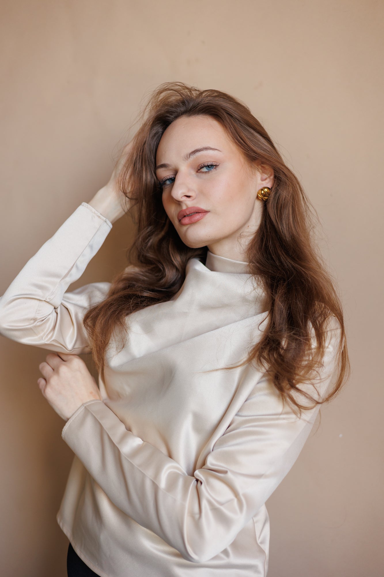 Kulaté náušnice Golden Flow