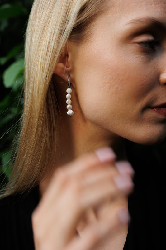 Náušnice se sladkovodními perlami Pearl flow