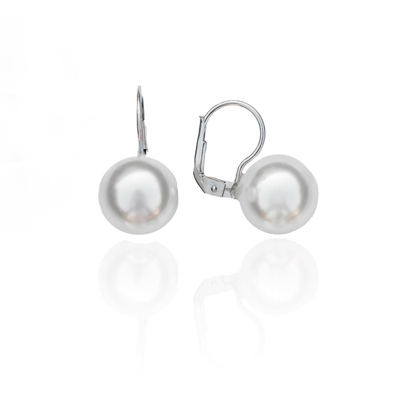 Stříbrné náušnice s perlou Swarovski – Pure Elegance