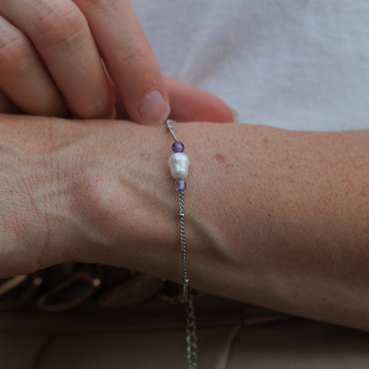 Náramek s říční perlou | Lavender Glow