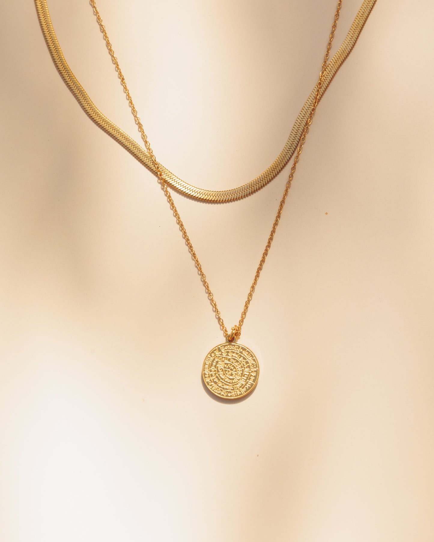 Dvojitý náhrdelník Bali style, pozlacený