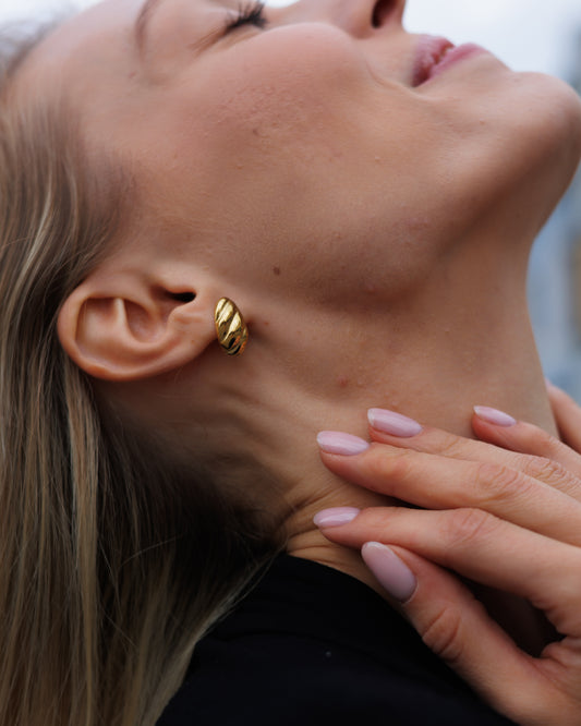 Náušnice Twisted vlnky, pozlacené