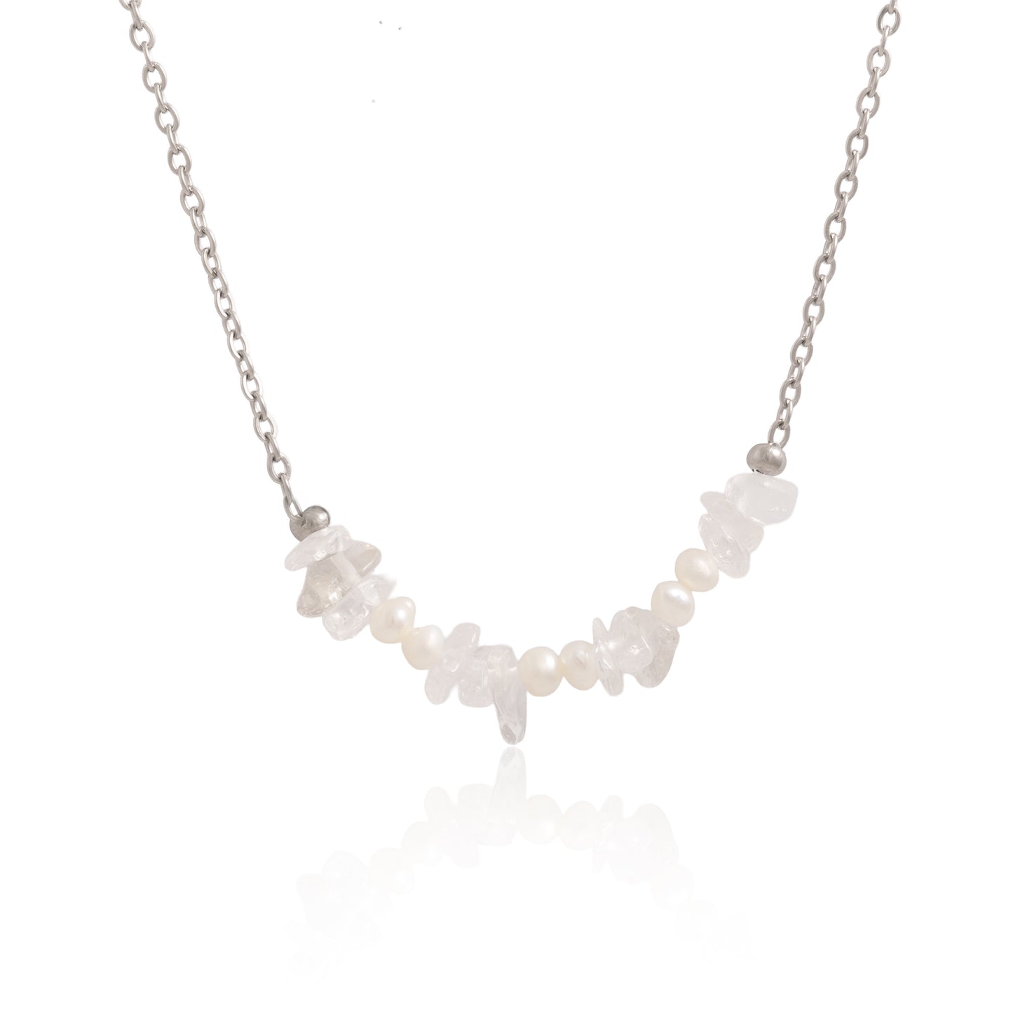 Náhrdelník Vnitřní světlo - křišťál a říční perly