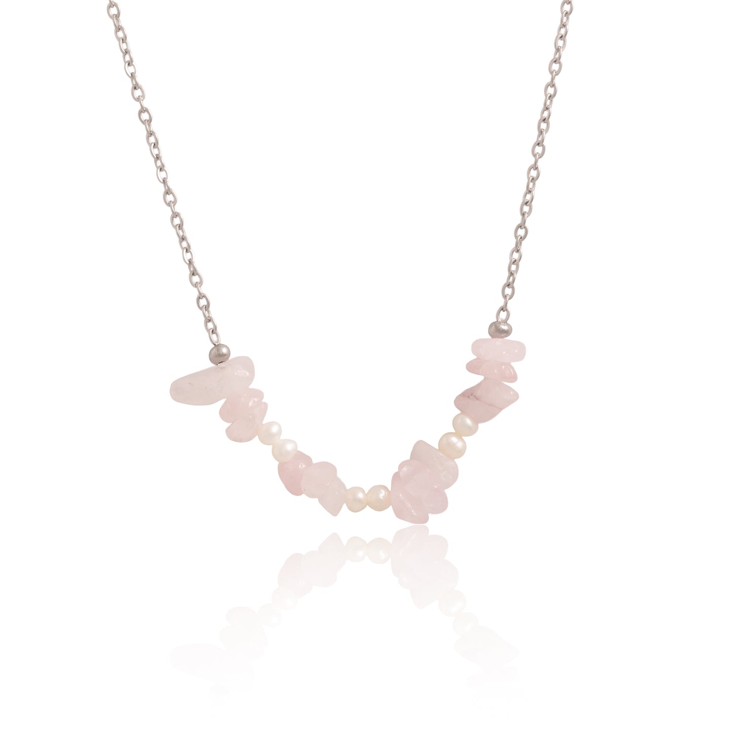 Náhrdelník Heart whisper - růženín a říční perly