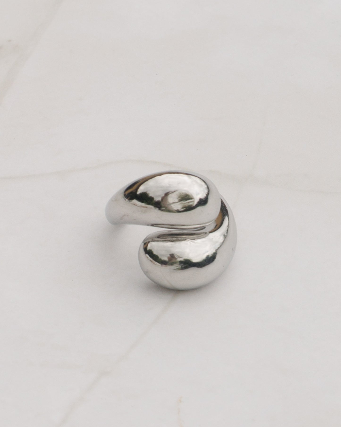 Chunky prsten dvě kapky, pozlacený