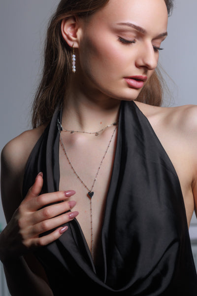 Náhrdelník Love Cascade – vrstvený náhrdelník se srdcem z chirurgické oceli