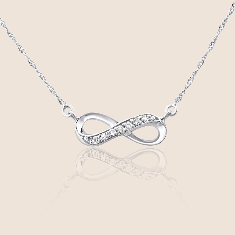 Stříbrný náhrdelník nekonečno se zirkony – Forever Yours Infinity Necklace