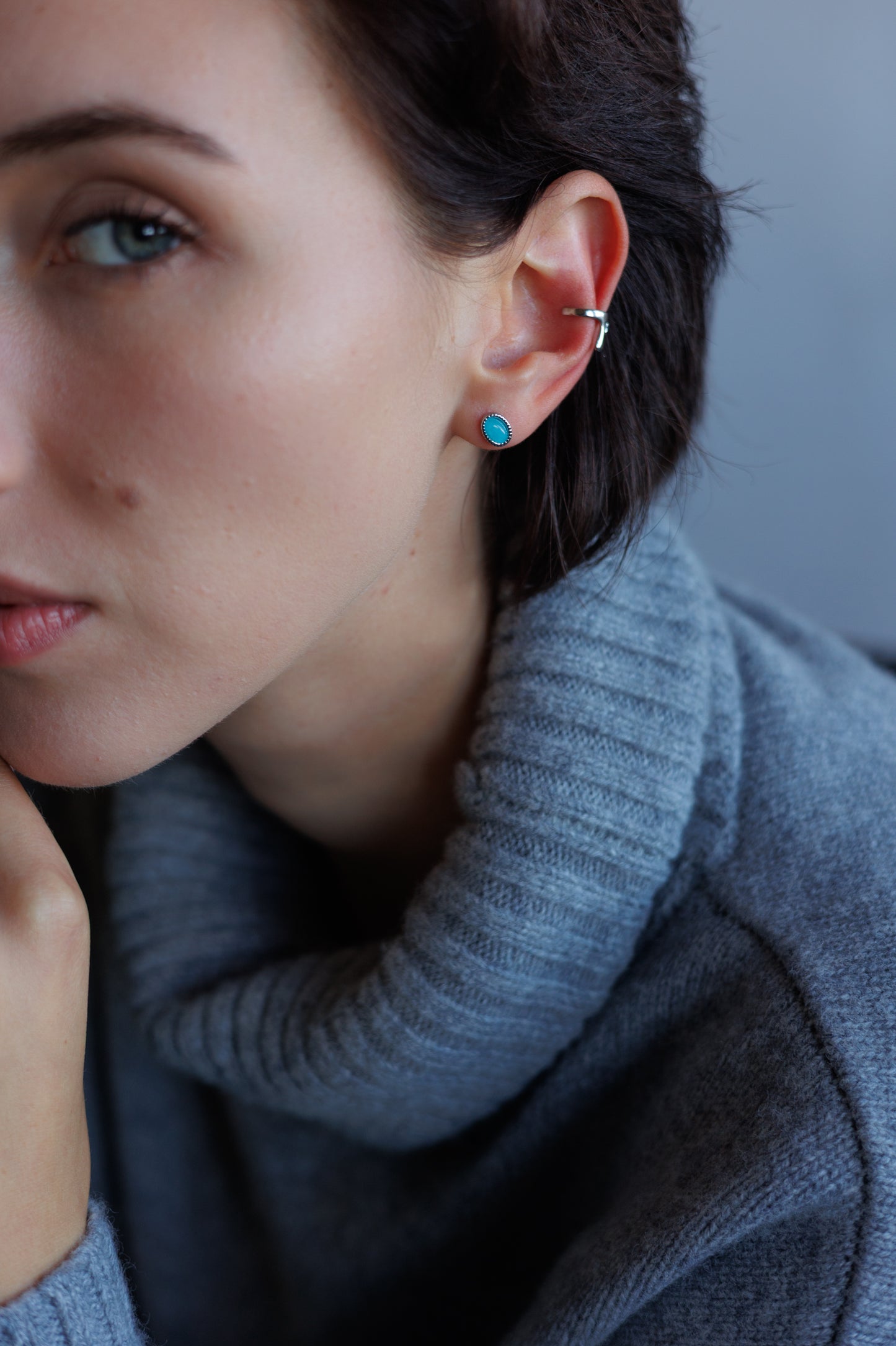 Náušnice Blue Whisper s přírodním minerálem