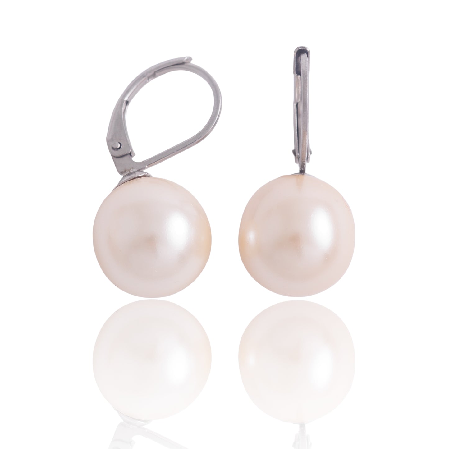 Krémové náušnice s perlou Preciosa 12mm