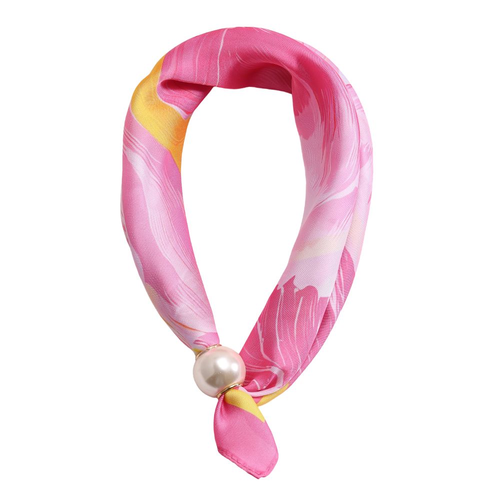 Růžový šátek s perlou | Pink Pearl Scarf