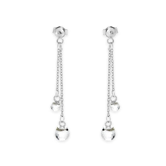 Náušnice Crystal Drop Duo – stříbrné visací náušnice se Swarovski krystaly