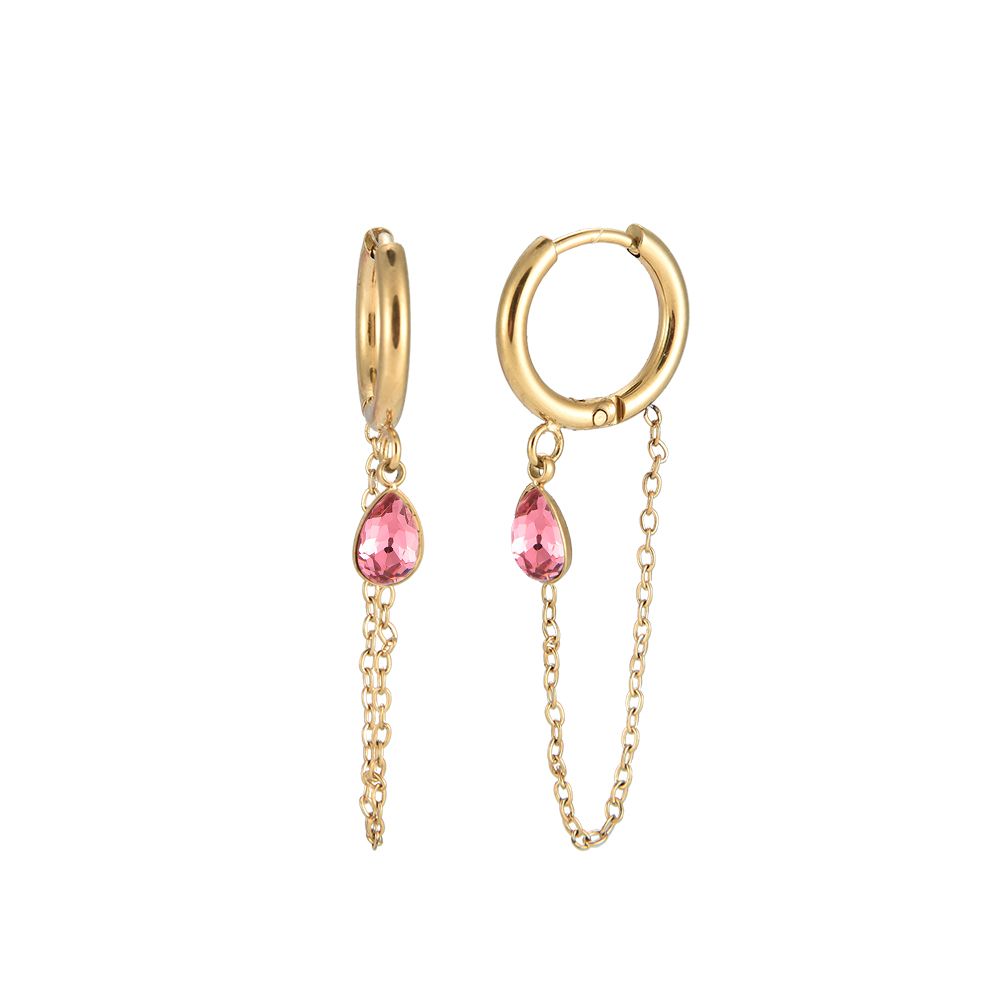 Pozlacené náušnice Hotline Bling - růžová