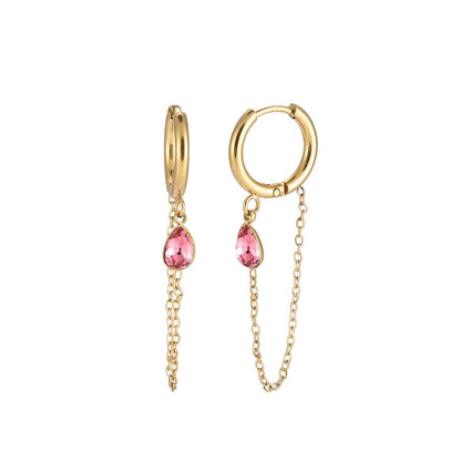 Pozlacené náušnice Hotline Bling - růžová