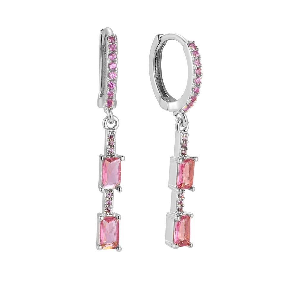 Náušnice Summer sunset, pozlacené bílým zlatem