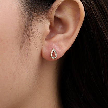 Náušnice třpytivé kapičky, pozlacené