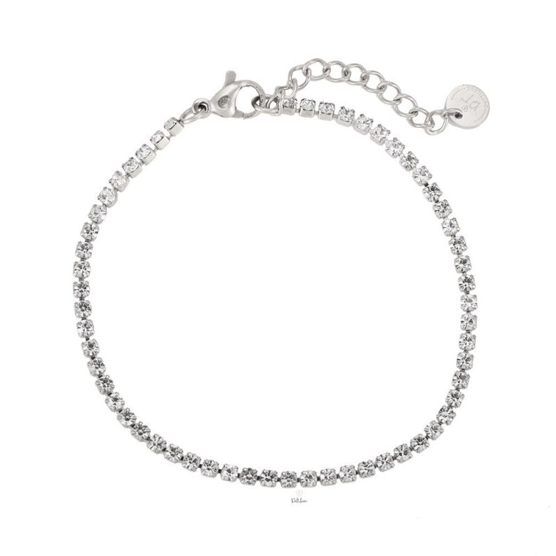 Pozlacený tenisový náramek s krystaly