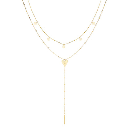 Náhrdelník Love Cascade – vrstvený náhrdelník se srdcem z chirurgické oceli