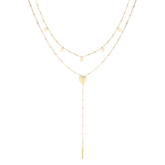 Náhrdelník Love Cascade – vrstvený náhrdelník se srdcem z chirurgické oceli