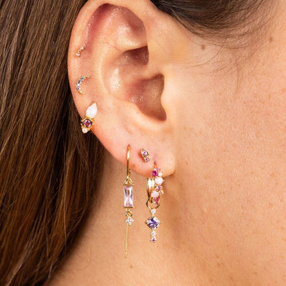 Náušnice Crystal Beam – provlékací elegance v minimalistickém stylu