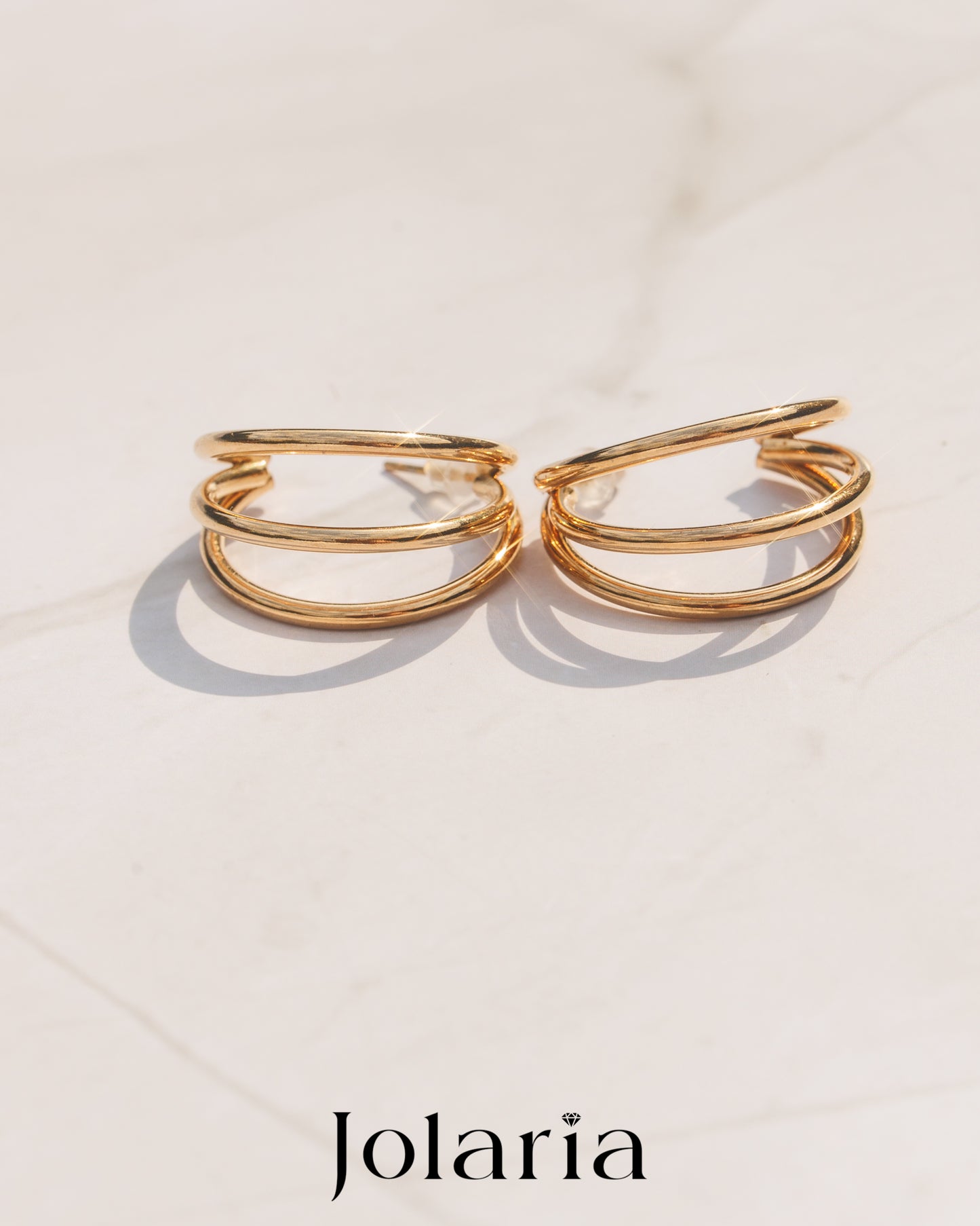 Náušnice kroužky Luna, pozlacené