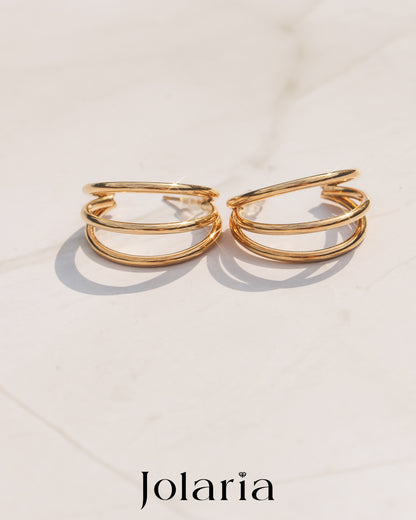 Náušnice kroužky Luna, pozlacené