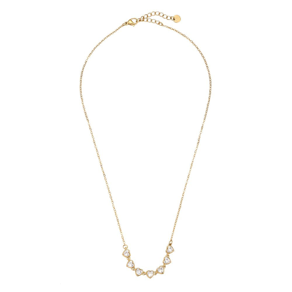 Náhrdelník se srdíčky Sweetheart Glow, pozlacený