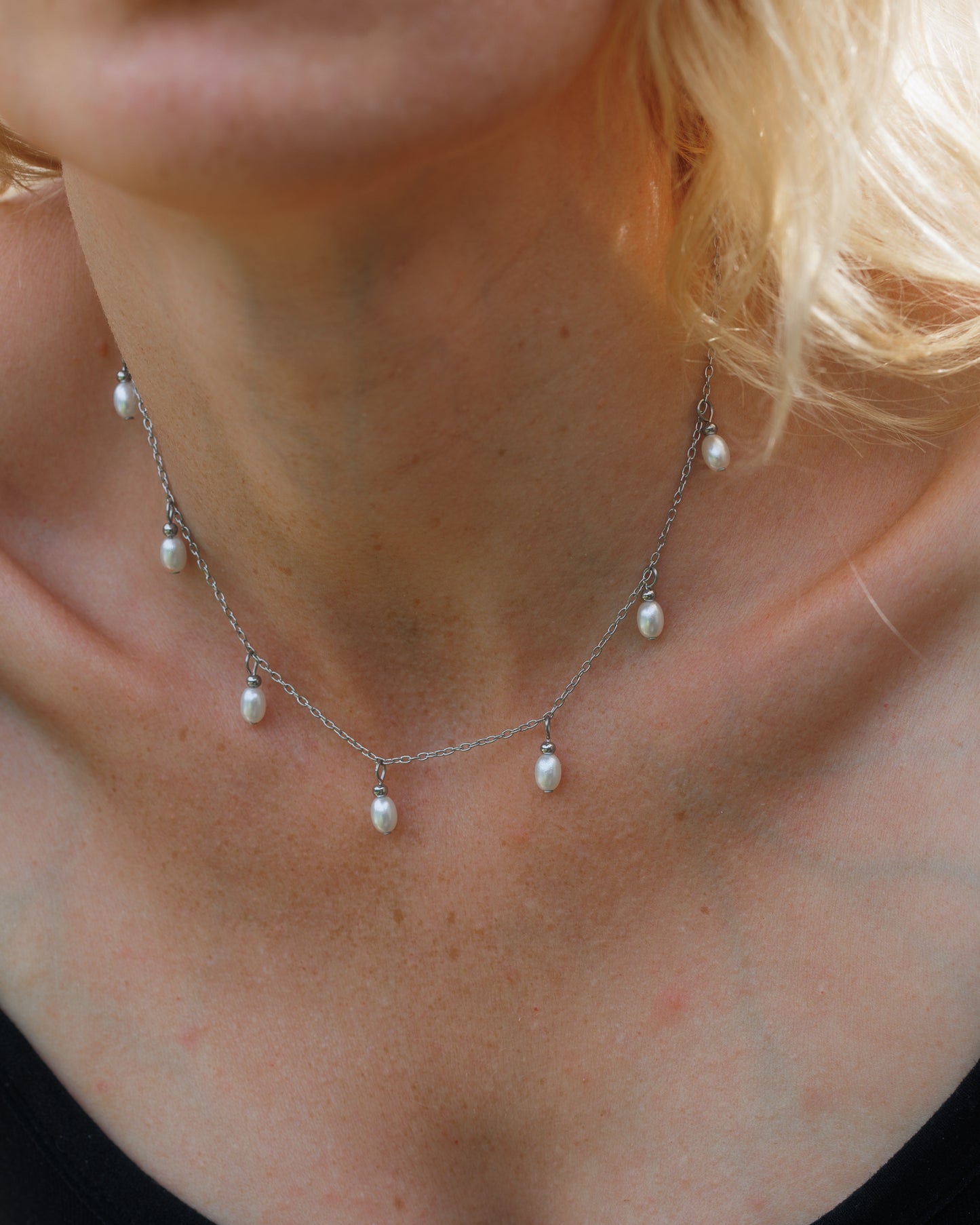 Náhrdelník s perličkami Pure pearls, chirurgická ocel