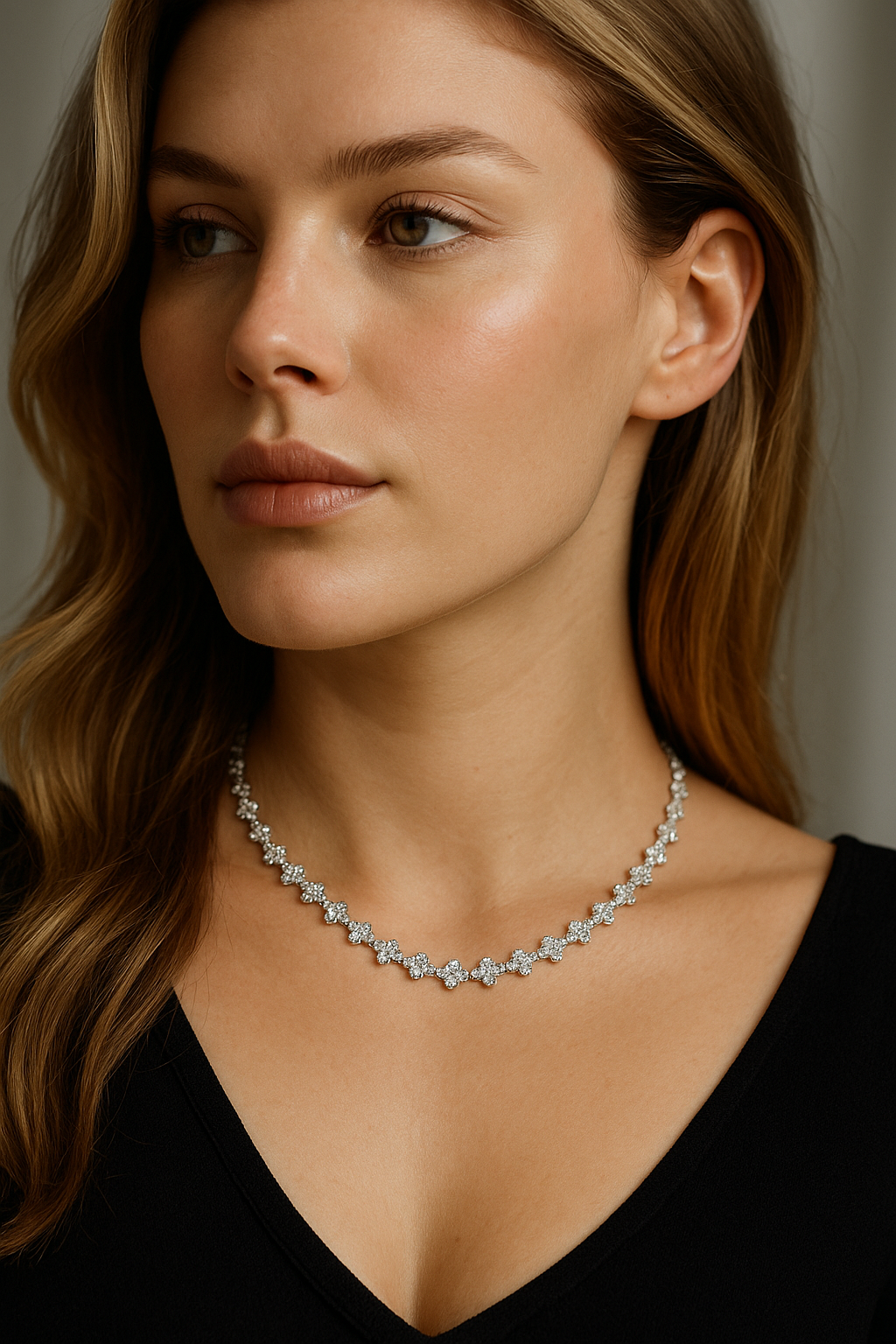 Náhrdelník s třpytivými čtyřlístky Ice Ice baby