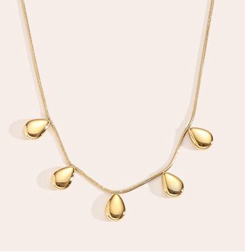 Náhrdelník golden drops, pozlacený
