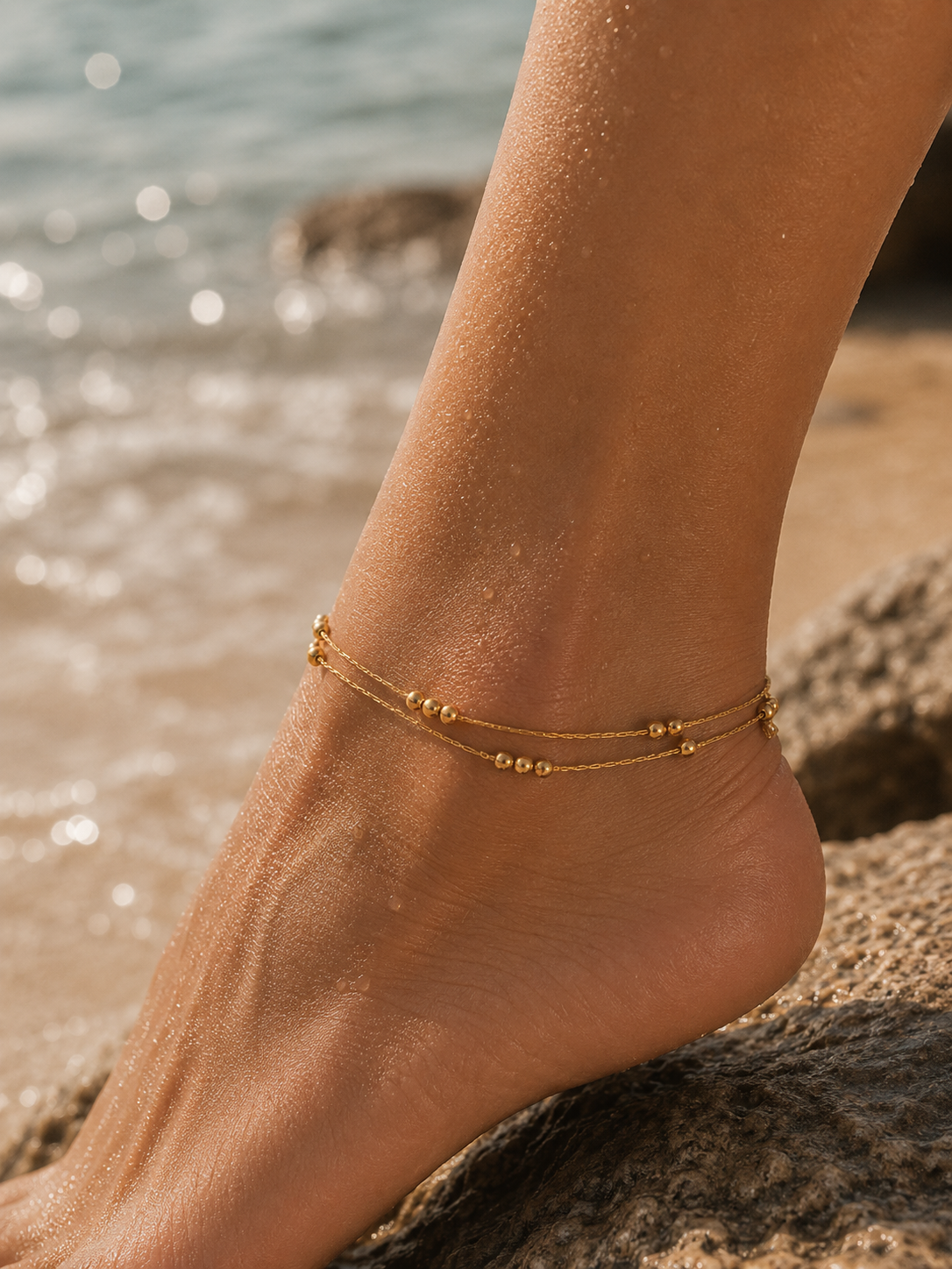 Náramek na nohu Golden Tide Anklet