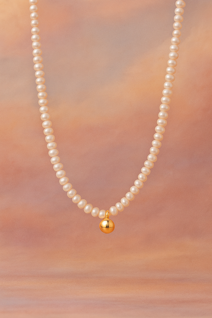 Perly s koulema, pozlacený