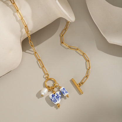 Náhrdelník porcelánové srdce