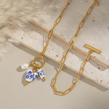 Náhrdelník porcelánové srdce