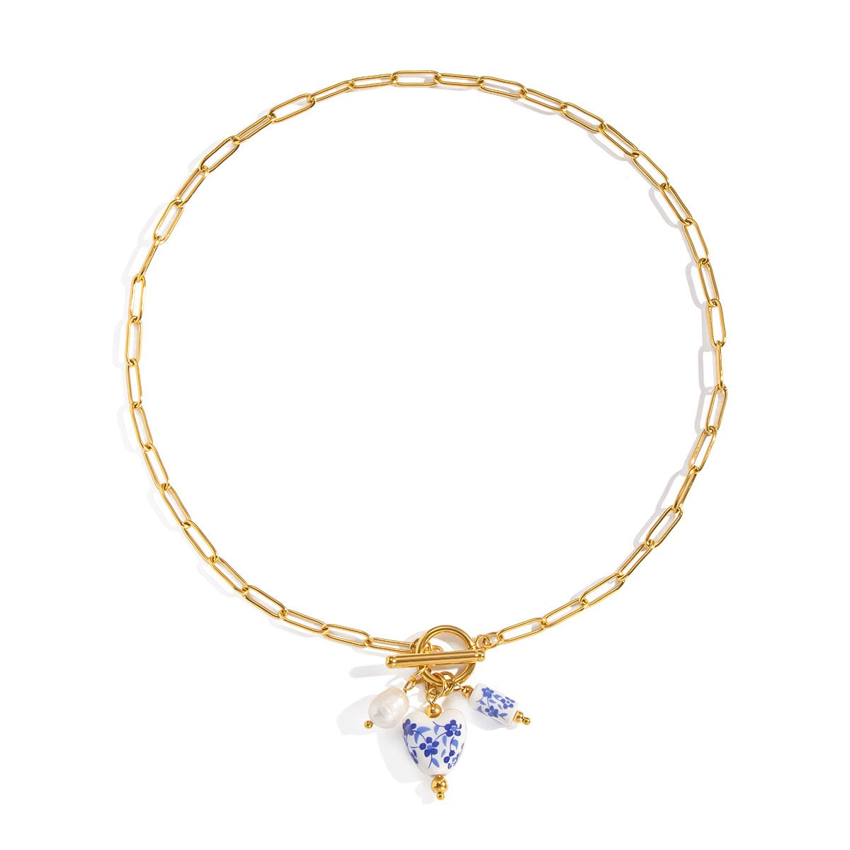 Náhrdelník porcelánové srdce