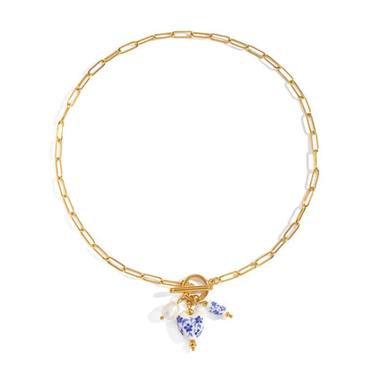 Náhrdelník porcelánové srdce