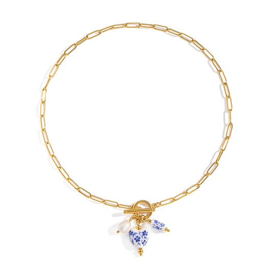 Náhrdelník porcelánové srdce