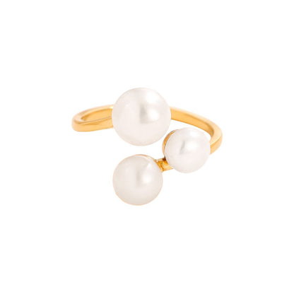 Prsten se sladkovodními perlami Three pearls