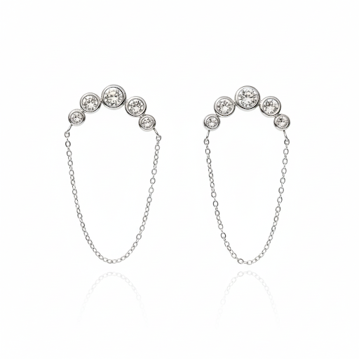 Náušnice Moonlight Chain, chirurgická ocel