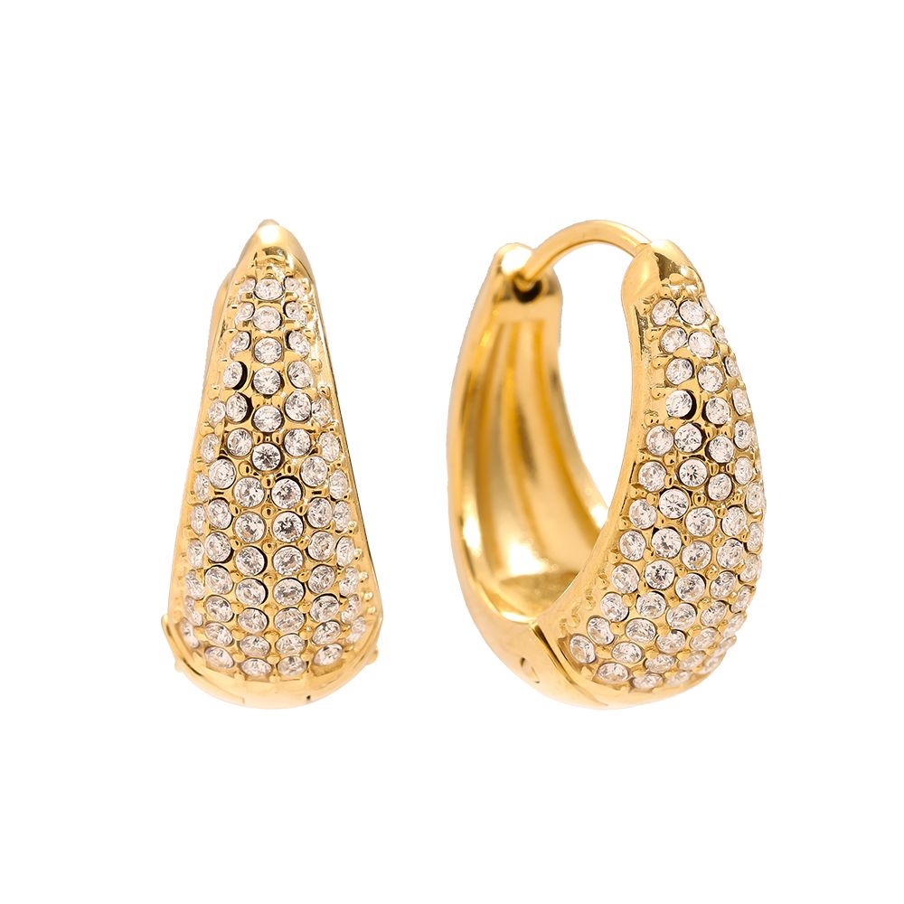 Náušnice s kamínky Glow & go, pozlacené