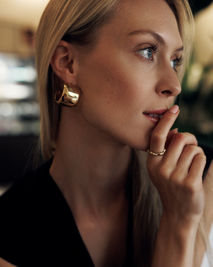 Náušnice chunky hoops 24mm, pozlacené