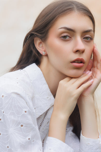 Náušnice drobné kytičky, pozlacené