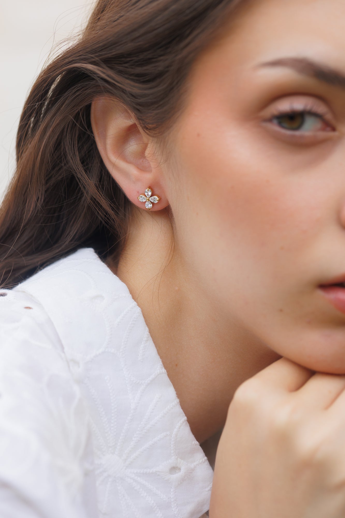 Náušnice drobné kytičky, pozlacené