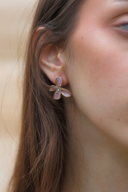 Náušnice růžoví motýlci